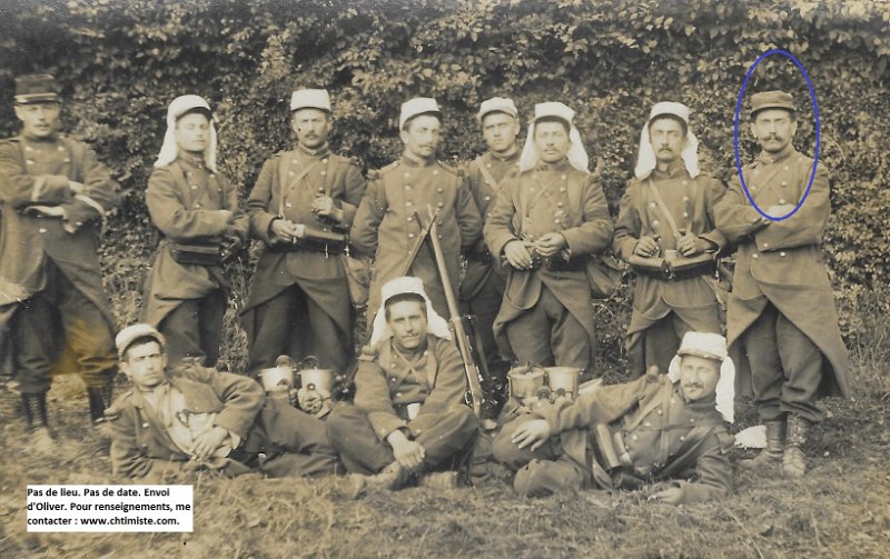 regiment119 34.jpg - Photo N° 34 : Hommes du 119ème régiment d'infanterie, avant la guerre.Joseph CANTEL a été fait prisonnier en décembre 1914, à cette date il était au 319ème régiment d'infanterie.