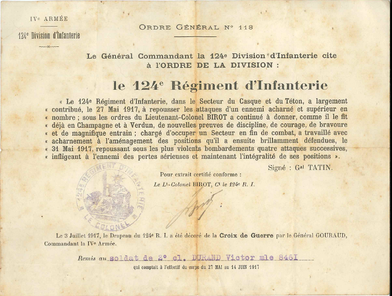 17.png - Citation de Victor DURAND du 124e régiment d'infanterie