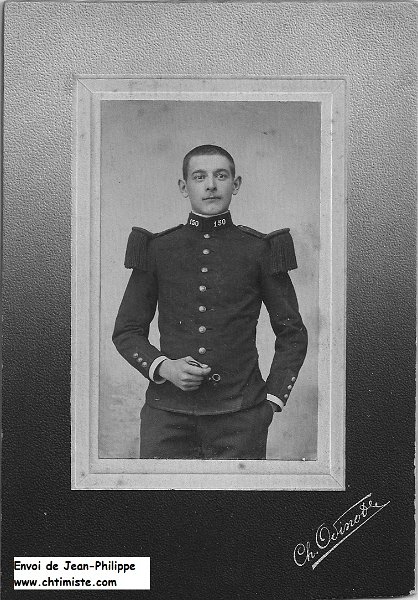 150eRI FRISON Marcel.jpg - FRISON Marcel : Entre août 1914 et le 11 novembre 1918, il a successivement servi : dans l'infanterie (45ème) et l'artillerie ( 29ème et 47ème R.A. puis 1er R.A.M. à partir de janvier 1917. Puis policier après guerre