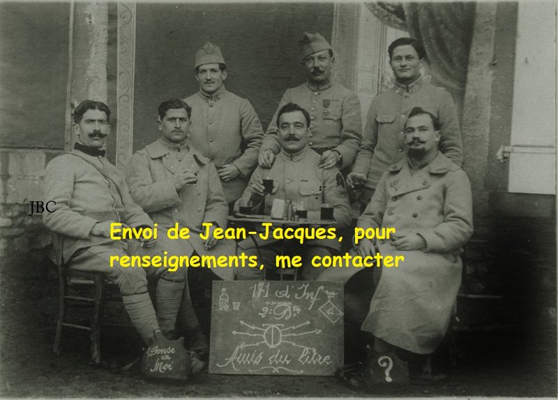 regiment171 7.jpg - Photo N° 7 : Envoi de Jean-Jacques : "Photo où figure mon grand-père, Jean-Baptiste COURTEIX, dans un groupe du 171e RI."