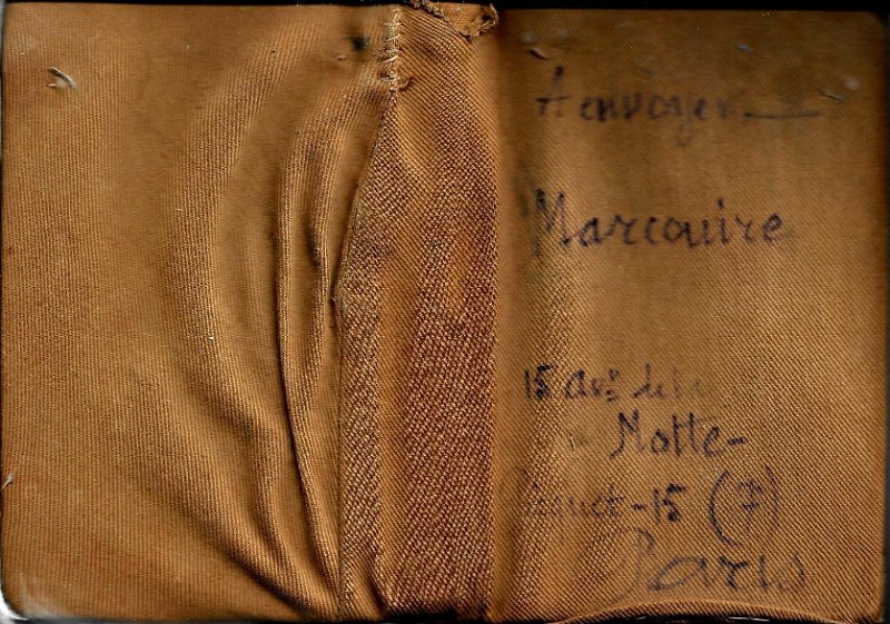 Marcouire (1).jpg - 1Carnet de guerre de Roger MARCOUIRE du 176e régiment d'infanterie de 1916 à 1919 - France Grèce - Albanie - Serbie - Roumanie - Russie