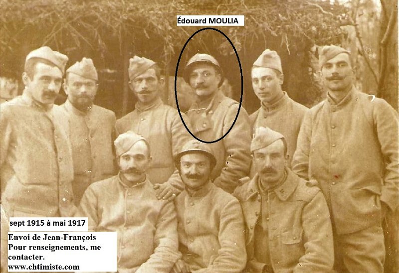 regiment14 34.jpg - Photo N° 34 : Édouard MOULIA a intégré le 88e RI au début de la guerre. Blessé, il  rejoint ensuite le 14e RI de septembre 1915 à mai 1917. Imprimeur et journaliste, il nous a laissé son témoignage sur cette guerre. Voir photo suivante.