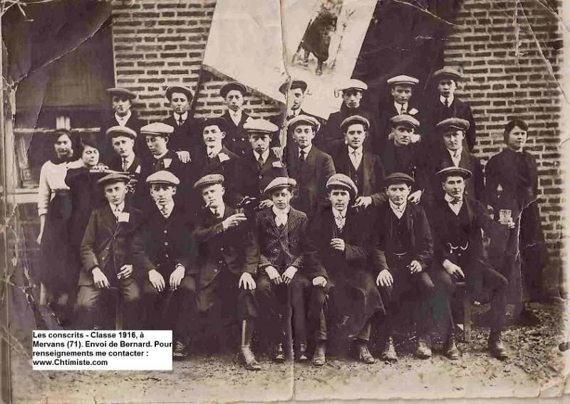 regiment14 36.jpg - Photo N° 36 : Les conscrits - Classe 1916, à Mervans (71). Certaines de ces recrues sont parties dans ce régiment.