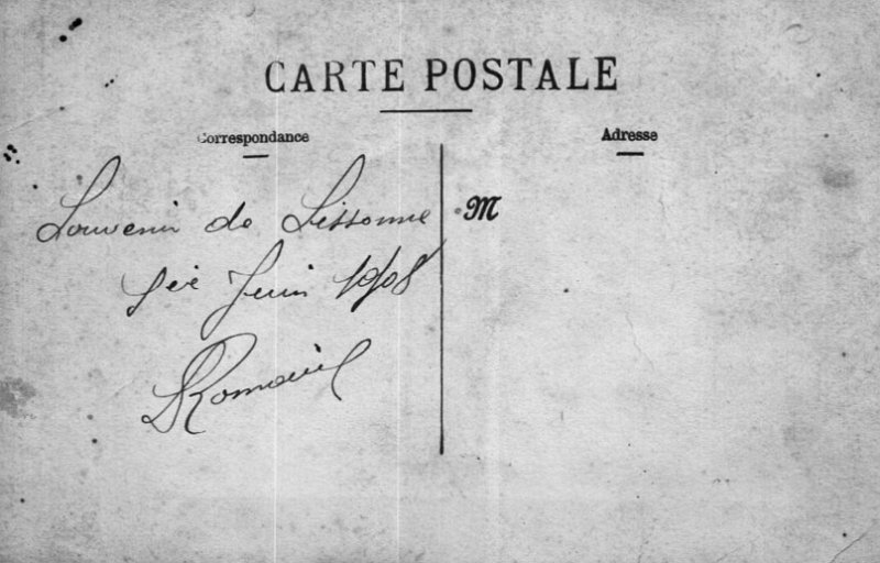 regiment47 22b.jpg - Photo N° 22 recto : " Souvenir de Sissonne (51) 1er juin 1908, Romain (?) " 