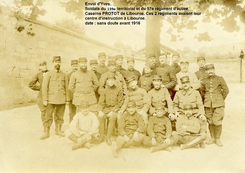 regiment57 8.jpg - Photo N° 7 : Soldats du 57e d'active et du 139e de la territoriale. Caserne PROTOT à Libourne (33).