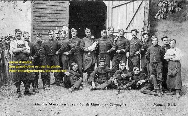 regiment60 14.jpg - Photo N° 14 : Photo prise en 1911, donc la plupart de ces soldats se retrouveront au 260e RI , en août 1914