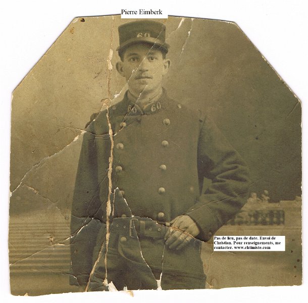 EIMBERK.jpg - Pierre Eimberk, nettoyeur de tranchée, est mort pour la France à Verdun en août 1917. A cette date au 332e RI 
