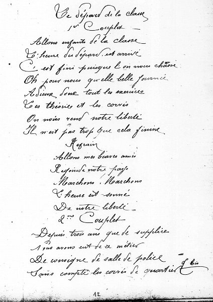 12.jpg - Cahier de chansons et de poèmes de Jean Marie DUCLOS du 68e régiment d’infanterie. Les lire ici :    http://www.chtimiste.com/carnets/Duclos/Duclos.htm