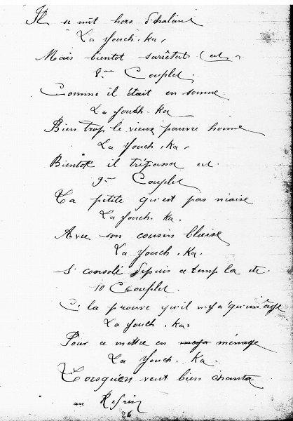26.jpg - Cahier de chansons et de poèmes de Jean Marie DUCLOS du 68e régiment d’infanterie. Les lire ici :    http://www.chtimiste.com/carnets/Duclos/Duclos.htm