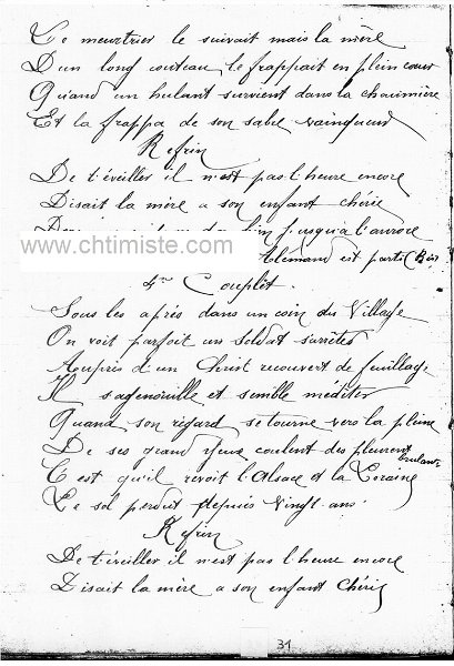 31.jpg - Cahier de chansons et de poèmes de Jean Marie DUCLOS du 68e régiment d’infanterie. Les lire ici :    http://www.chtimiste.com/carnets/Duclos/Duclos.htm