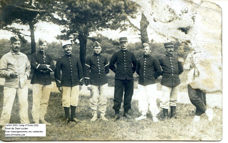 regiment70 11a.jpg - Photo N° 11 : Janvier 1910, Camp d'Ouée (35). Sergents de la 10e compagnie. Présents sur la photo : DELARBRE, RENAUDIN, GUÉRINI, MOULI, SCHLOESSINGINGER, CHAILLOT de VERU.
