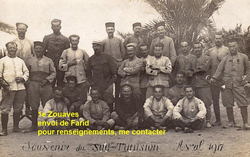 regimentzouaves1 3.jpg - Photo N° 3 : Sud tunisien - 1e régiment de Zouaves - Avril 1917