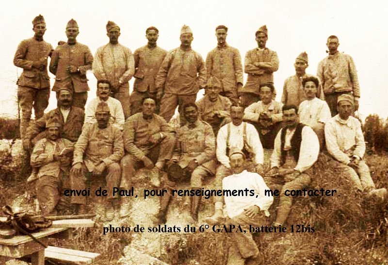 regimentartilleriepiedafrique2.jpg - Photo N° 2 : soldats du 6° GAPA, batterie 12bis