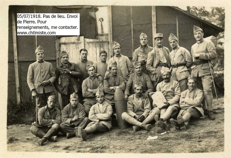 regimentartillerielourde287 3.jpg - Photo N° 3 : Personnel de la 3e pièce du 2e groupe du 287e régiment d'artillerie lourde. 5 juillet 1918.
