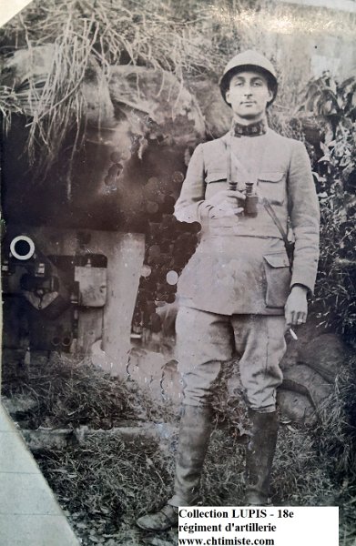 16.jpg - 16 : Gaston Anne-Marie DE BENTZMANN - Photo prise le 22 octobre 1915 - Aspirant au 18e régiment d’artillerie, mort pour la France le 27 novembre 1915 à Arras.