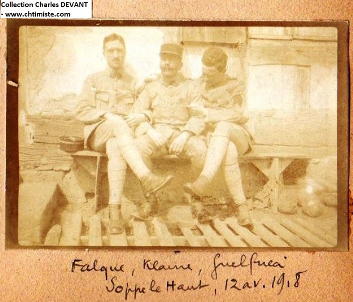 42b.jpg - 42b : Robert FALQUE - KLAINE - Antoine GUELFUCCI à Soppe-le-Haut - 12 avril 1918
