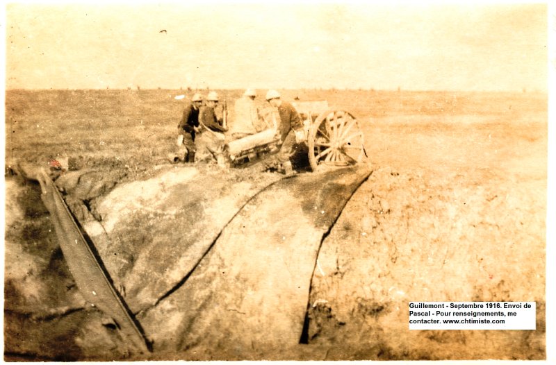15.jpg - 15 : Guillemont - Septembre 1916 - " Ma pièce " - 32e régiment d'artillerie de campagne.