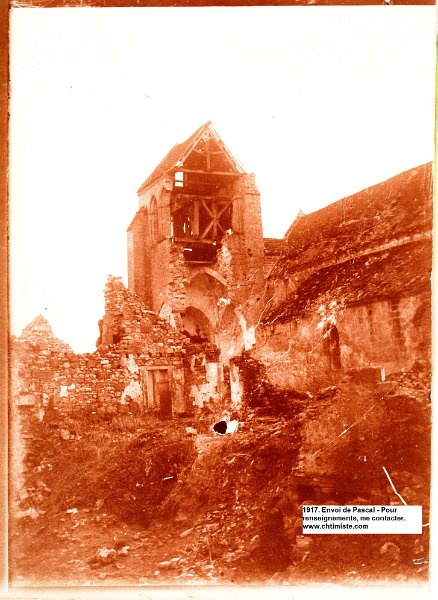 39a.jpg - 39 : Eglise de Vieil-Arcy - Avril 1917 - 225e régiment d'artillerie de campagne.