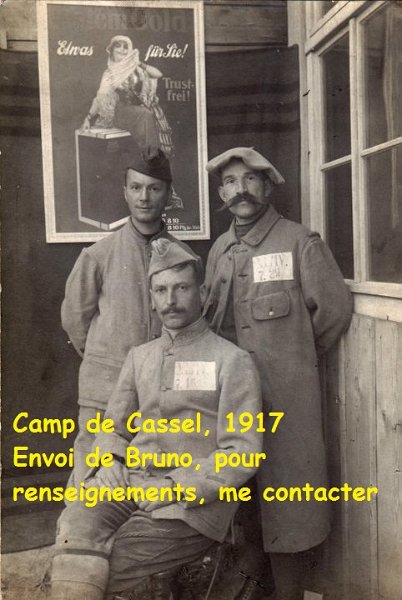 campcassel 16.jpg - Photo N° 16 : Envoi de Bruno : "Photos de mon grand-pére en captivité prise au camp de Kassel en Allemagne en 1916 et 1917.  Il était Sergent et il appartenait au 243ème RI  23ème compagnie quand il a été fait prisonnier à Verdun le 24/2/1916."
