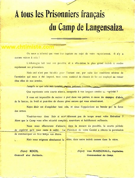 Affichelangensalza3.jpg - Affiche de libération du camp, 1918