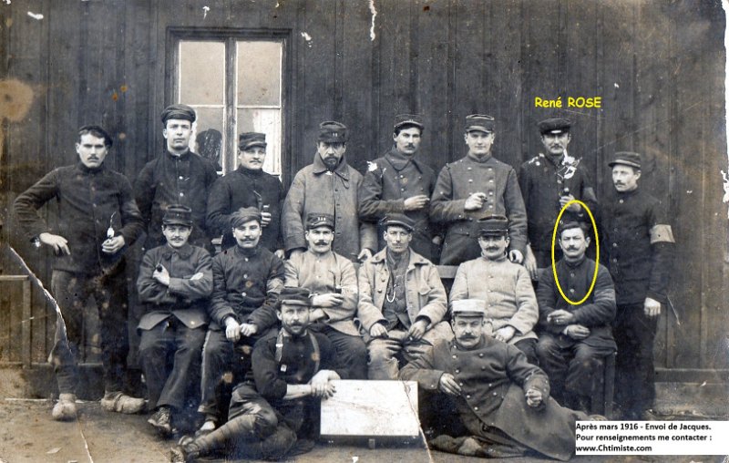 meschede15a.jpg - Photo N° 15 recto : ROSE René, qui se trouve sur la photo (mais où ?), a été capturé le 14 mars 1916 au Morthomme (55). Il était à ce moment là au 270eme RI, 2e compagnie de mitrailleuses.