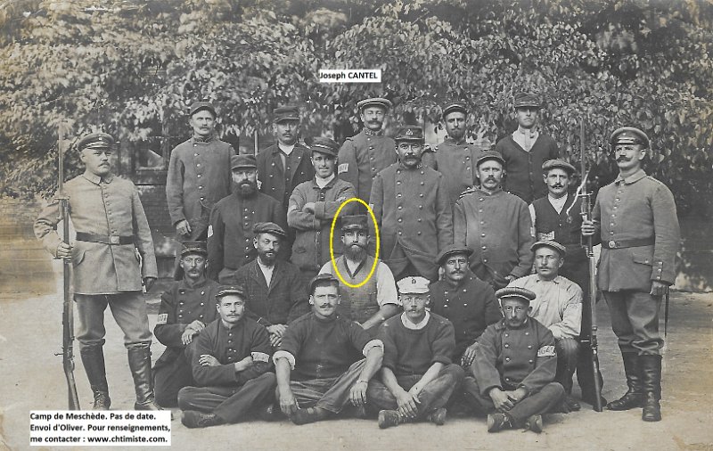 meschede21a.jpg - Photo N° 21 recto : Joseph CANTEL du 329ème régiment d'infanterie, prisonnier à Meschède à partir de décembre 1914