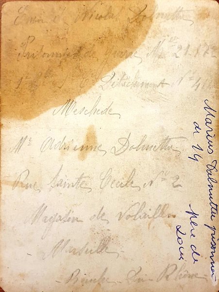 meschede23b.jpg - Photo N° 23 verso : Nicolas Marius DOLMETTA au camp de Meschède à partir de juillet 1915