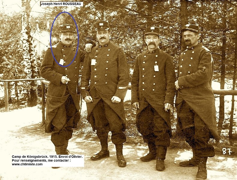 3 konigsbruck17.jpg - Photo N° 3 : 6ème bataillon ---- Joseph Henri ROUSSEAU - dit '' Henri '' - (classe 1898, mat. 1198, Ardennes) du 6ème bataillon territorial du génie, prisonnier au camp de Königsbrück - 1915