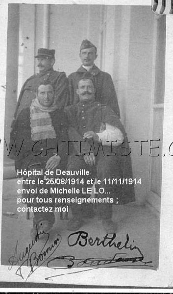 Deauville 2.jpg - Photo N° 2 : Hôpital de Deauville, groupe de blessés. 1914.