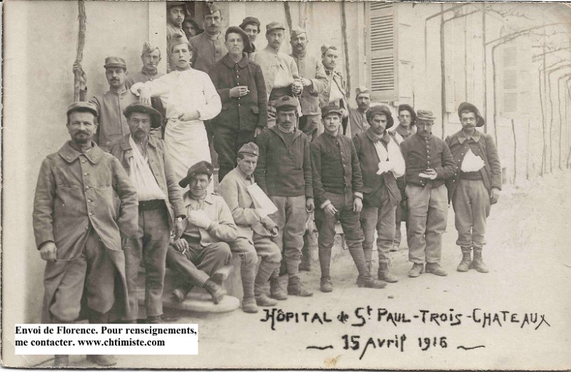 Saint Paul Trois Chateaux4.jpg - 4 : Hôpital militaire de Saint-Paul-Trois-Châteaux (Drôme) - Avril 1916