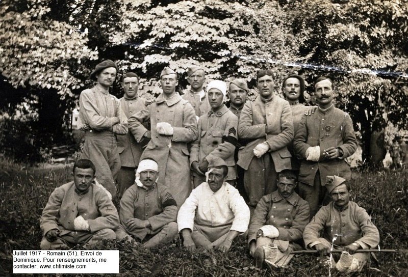 Romain1a.jpg - Photo N° 1 : 1e juillet 1917 - Ambulance 2/151 - Secteur Postal 204 (SP 204) à Romain (Marne)