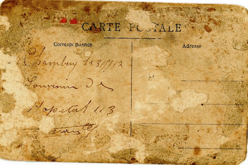 Chambery7b.jpg - Photo N° 7 verso : Carte envoyée de Chambéry, hôpital 113, le 3 mai 1917