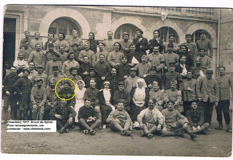 Chambery9.jpg - Photo N° 9 : Hôpital de Chambéry : Antoine PAOUR du 11ème bataillon de Chasseurs - 1917