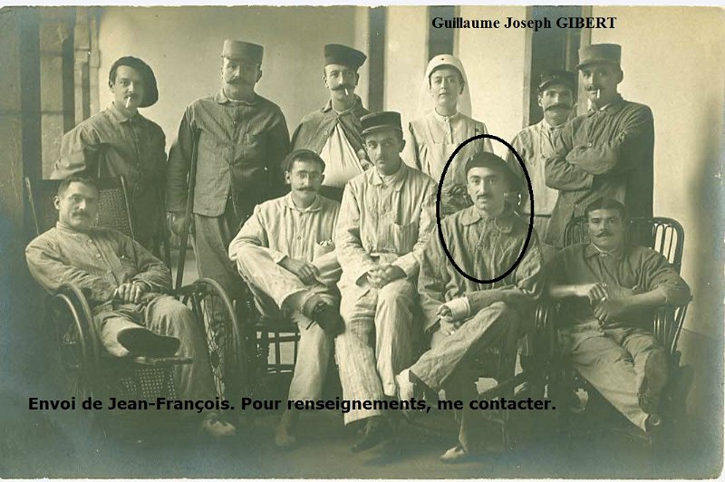 hopitalinconnu86.jpg - 86 : Guillaume Joseph GIBERT, classe 1912, sergent au 4ème zouaves, a été blessé le 4/7/1916 sur la côte 304 (55).