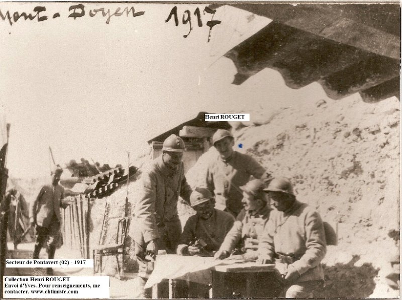 4.jpg - 4 : Collection d'Henri ROUGET du 204e régiment d'infanterie : Au Mont Doyen (sommet de la butte aux vents), près de Pontavert (02) - 1917