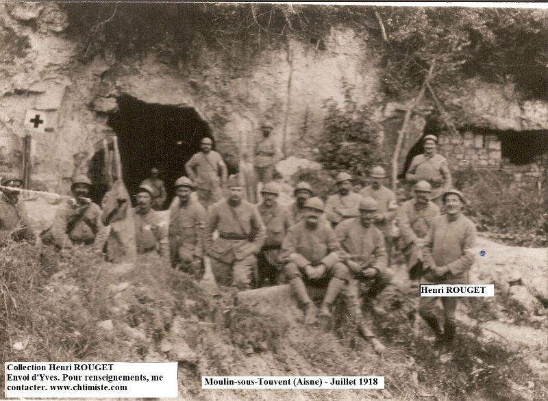 6.jpg - 6 : Collection d'Henri ROUGET du 204e régiment d'infanterie - Creute dans l'Aisne - Moulin-sous-Touvent (Aisne) - Juillet 1918