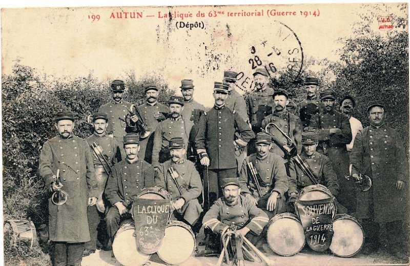 regimentterritorial63 6b.jpg - Photo N° 6b : La même carte-photo achetée sur brocante par Robert MICUM - Datée de 1916, mais prise en 1914