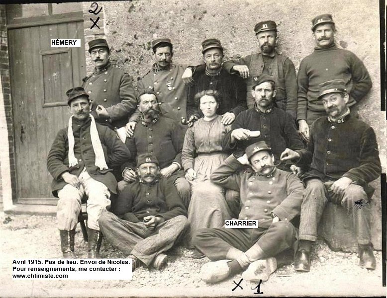 regimentterritorial81 2.jpg - Photo N° 2 : Au verso : Présence de 2 noms : HÉMERY, CHARRIER du 81ème régiment d'infanterie territoriale, avril 1915